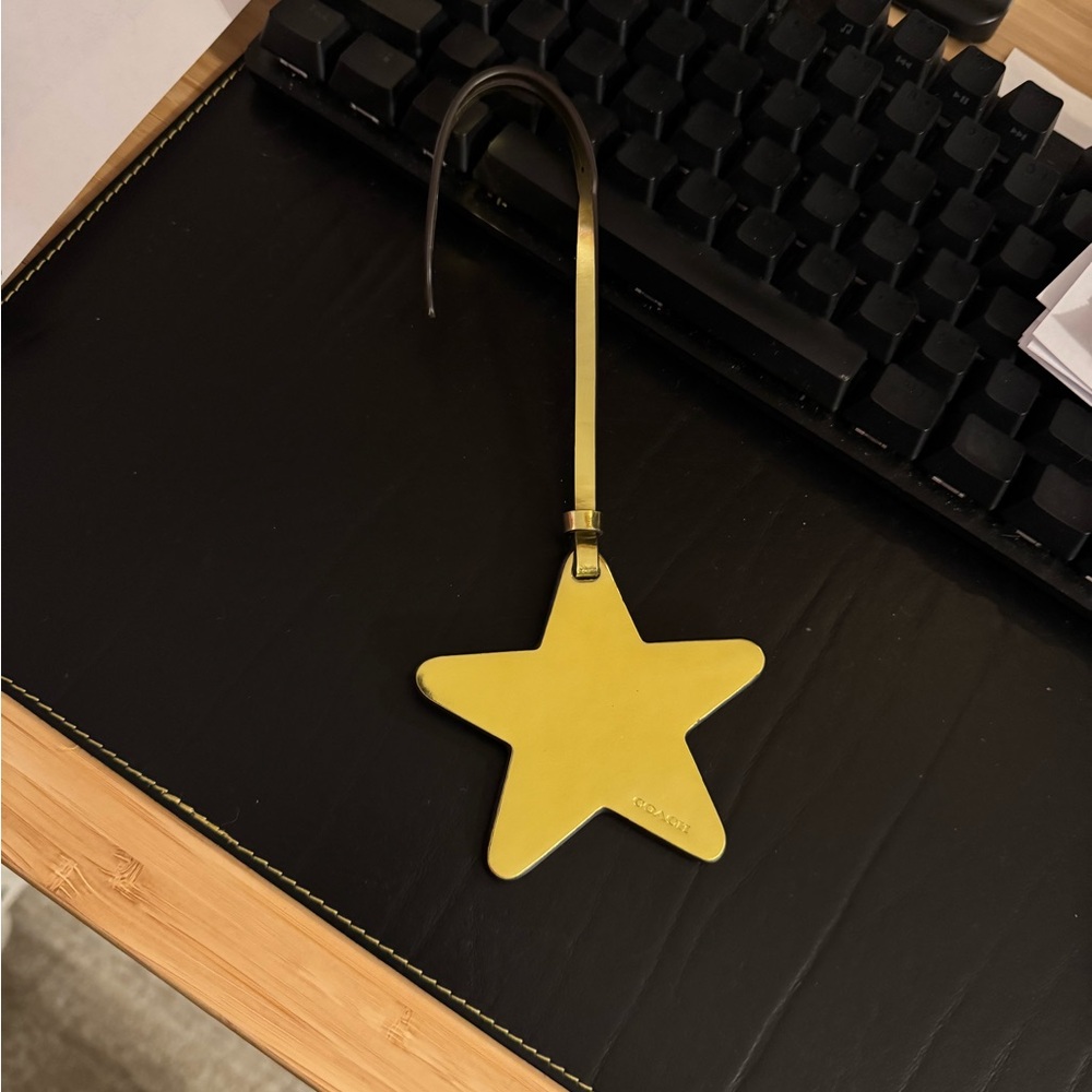 Coach metallic leather Gold Star Ornament